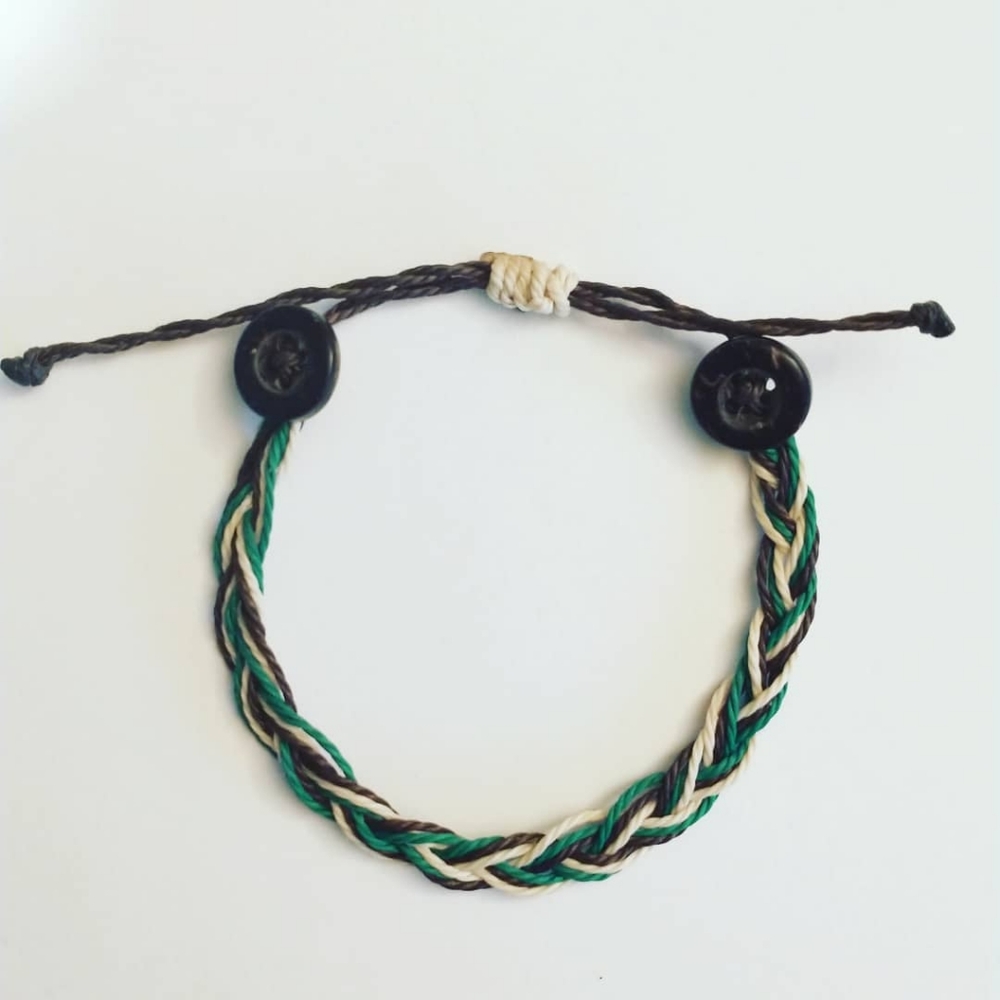 Mocha Mint Braided Wax Thread bracelet